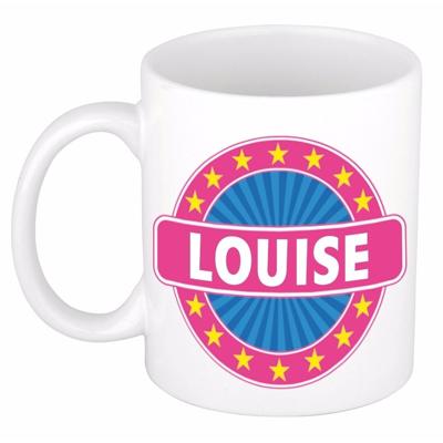 Louise voornaam koffiemok - beker - wit/roze - 300 ml - Cadeau - Dames - Collega - Moederdag Louise voornaam koffiemok - beker - wit/roze - 300 ml - Cadeau - Dames - Collega - Moederdag
