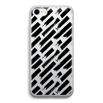 Zwarte vegen: iPhone SE 2020 Transparant Hoesje