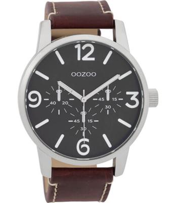 OOZOO Timepieces Horloge Roodbruin/Zwart | C9652