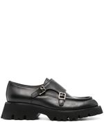 Santoni chaussures en cuir à double boucles - Noir - thumbnail