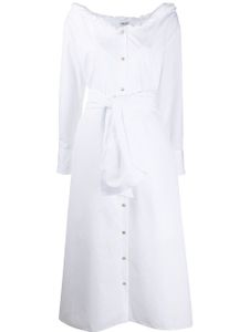 Kenzo robe mi-longue à taille nouée - Blanc