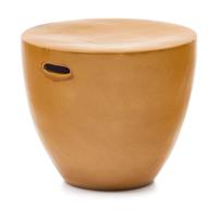 Kave Home Mesquida bijzettafel Ø45 cm keramiek Mosterd