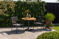 Lumino/Toscara stapelbare ronde bistroset Ø90 cm. - Antraciet/Teak