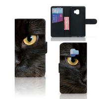 Samsung Galaxy J2 Core Telefoonhoesje met Pasjes Zwarte Kat - thumbnail