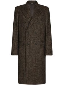 Dolce & Gabbana manteau croisé à motif de chevrons - Marron