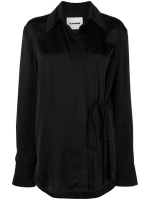 Jil Sander jupe-portefeuille à taille nouée - Noir
