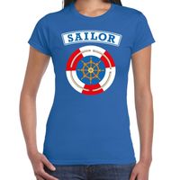 Zeeman/sailor verkleed t-shirt blauw voor dames - thumbnail