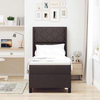 Boxspring bed met matras Donkerbruin 90 x 190 cm Stof