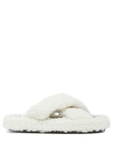 Apparis chaussons Biba Luxe Teddie en peau lainée artificielle - Blanc