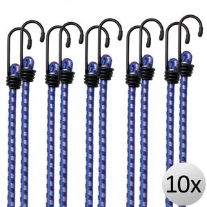 10 x Rubberen Bagagespin met haken 30 cm x 8 mm Ø