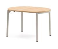Kave Home Uitschuifbare Eettafel 'Montuiri' Eiken, 120 - 200 x 90cm, kleur Grijs
