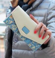 Lange lederen bloemmotief portefeuilles munt portemonnees geld tas voor vrouwen (blauw) Lange lederen bloemmotief portefeuilles munt portemonnees geld tas voor vrouwen (blauw)