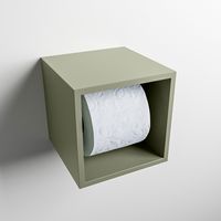 MONDIAZ Easy Toiletrolhouder CUBE 160 solid surface  16x16cm kleur Army. Geschikt voor op en inbouw.