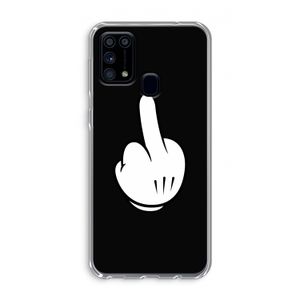 Middle finger black: Samsung Galaxy M31 Transparant Hoesje
