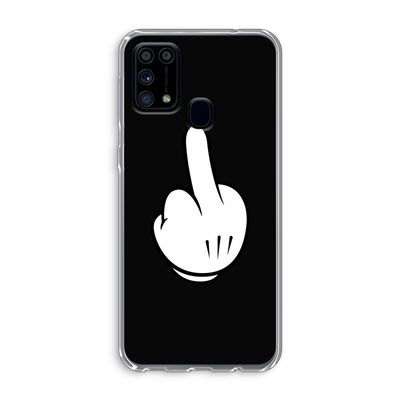 Middle finger black: Samsung Galaxy M31 Transparant Hoesje