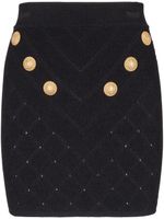 Balmain minijupe 6-Button en maille fine - Noir - thumbnail