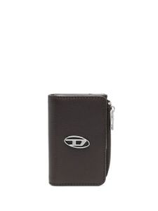 Diesel L-Zip leather keyholder wallet - Marron