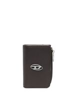 Diesel L-Zip leather keyholder wallet - Marron - thumbnail