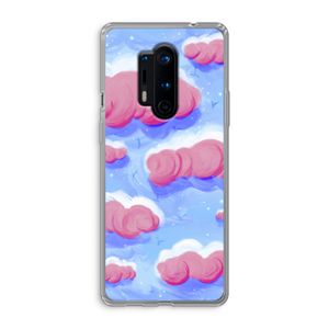 Roze wolken met vogels: OnePlus 8 Pro Transparant Hoesje
