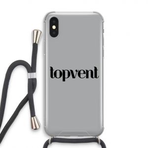Topvent Grijs Zwart: iPhone X Transparant Hoesje met koord