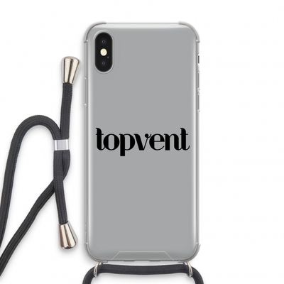 Topvent Grijs Zwart: iPhone X Transparant Hoesje met koord