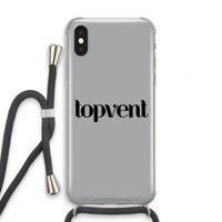 Topvent Grijs Zwart: iPhone X Transparant Hoesje met koord