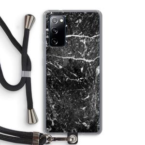 Zwart marmer: Samsung Galaxy S20 FE / S20 FE 5G Transparant Hoesje met koord