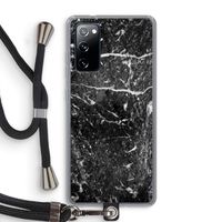 Zwart marmer: Samsung Galaxy S20 FE / S20 FE 5G Transparant Hoesje met koord