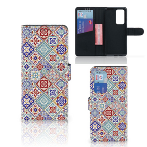 Huawei P40 Pro Bookcase Tiles Color