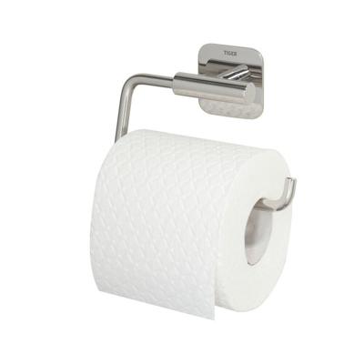 Tiger Colar Toiletrolhouder - zonder klep - zelfklevend - gepolijst RVS 1314030346
