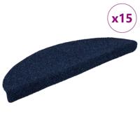 VidaXL Trapmatten zelfklevend 15 stuks 65x21x4 cm marineblauw halfrond groot