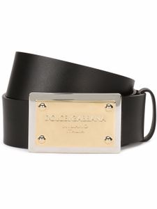 Dolce & Gabbana ceinture en cuir à boucle logo - Noir