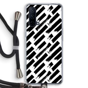 Zwarte vegen: OnePlus Nord CE 5G Transparant Hoesje met koord