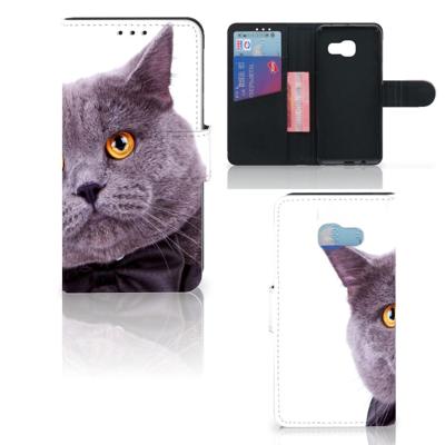 Samsung Galaxy A3 2017 | Telefoonhoesje | Met pasjeshouder | Kat
