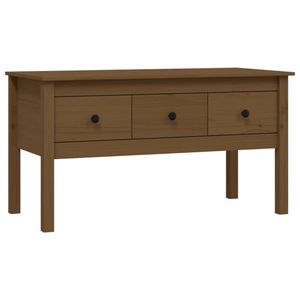 The Living Store Salontafel Grenenhout - Honingbruin - 102 x 49 x 55 cm - Opbergruimte