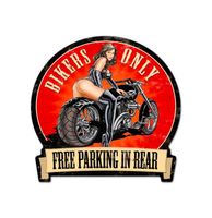 Bikers Only Heavy Zwaar Metalen Bord 41 x 38 cm