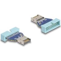 DeLOCK 67130 tussenstuk voor kabels 19 pin USB USB Type-E Blauw