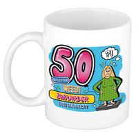 Cadeau mok - 50 weegt zwaarder dan verwacht - keramiek - 300 ml - Sarah