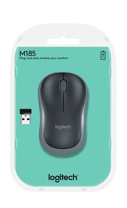 Logitech M185 Zwart/Grijs Draadloze Muis