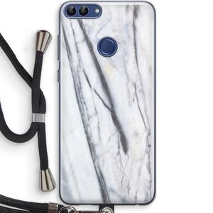 Gestreepte marmer: Huawei P Smart (2018) Transparant Hoesje met koord