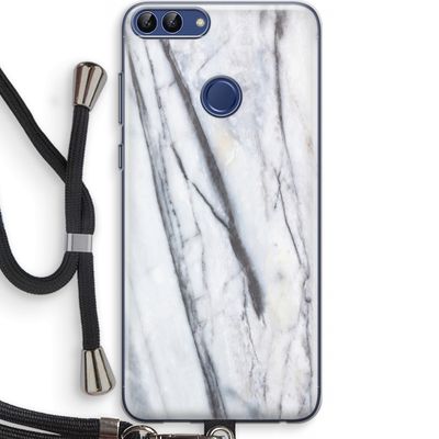 Gestreepte marmer: Huawei P Smart (2018) Transparant Hoesje met koord