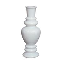 Bloemenvaas Venice - voor kleine stelen/losse bloemen - gekleurd glas - ribbel wit - D5,7 x H15 cm