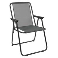 Home Deco Factory camping/strand stoel - aluminium - inklapbaar - grijs - L51 x B60 x H70 cm