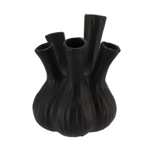 Bloemenvaas Aglio - tulpenvaas - zwart - D20 x H25 cm