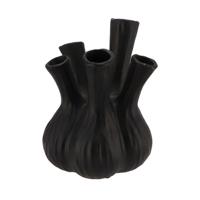 Bloemenvaas Aglio - tulpenvaas - zwart - D20 x H25 cm