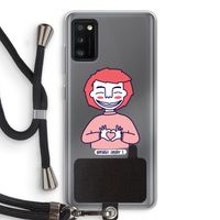 Hartje: Samsung Galaxy A41 Transparant Hoesje met koord