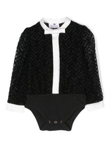 Elisabetta Franchi La Mia Bambina robe monogrammée à détail de nœud - Noir