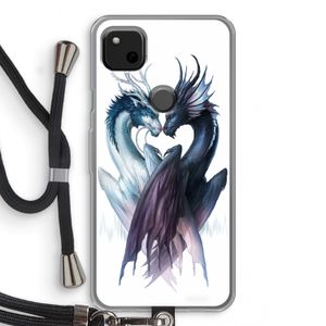 Yin Yang Dragons: Pixel 4a Transparant Hoesje met koord