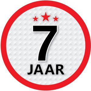 7 jaar luxe versiering sticker rond