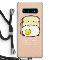 Sleep All Day: Samsung Galaxy S10 Plus Transparant Hoesje met koord